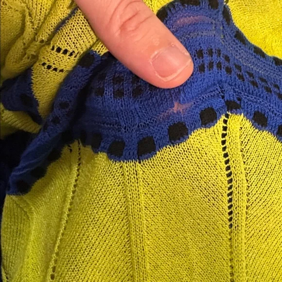 Missoni Neon Green/Blue Chevron Top SZ 46/US 10/XL VGUC - Picture 7 of 7